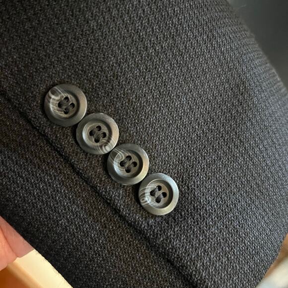 Albert Nipon Wool Jacket Black Blue Check  EST. 44R Career Academia Designer - Picture 6 of 8